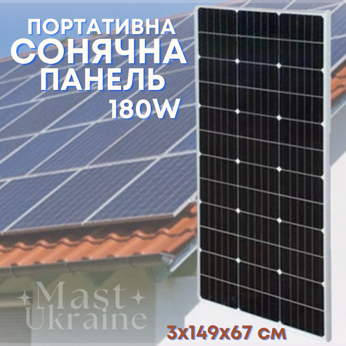 Портативна сонячна панель SL-180W-18M скло ламіноване, фото 1