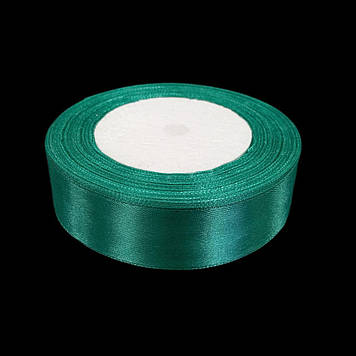 Стрічка атласна 26 мм, нефритова, 23 м