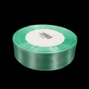Стрічка атласна 26 мм, м'ятна, 23 м