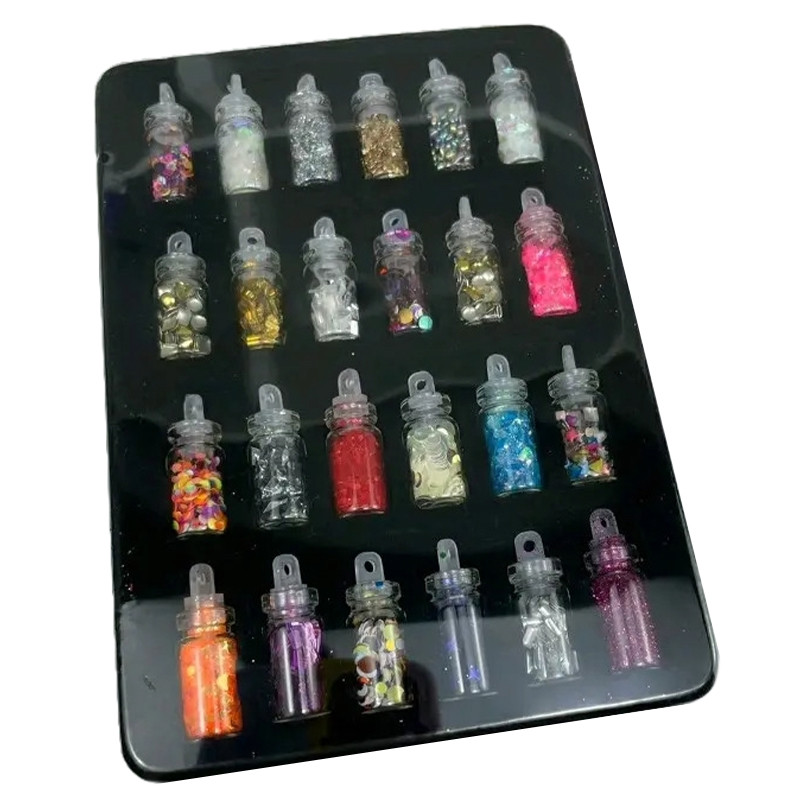 Набір блискіток для слайма/glitter set 24 кольори