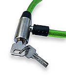 Замок велосипедний 0,6м під ключ салатовий, фото 2