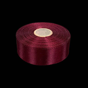 Стрічка атласна 25 мм, марсала, 23 м