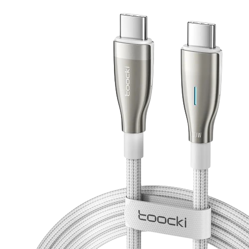 Кабель зарядный Toocki USB Type-C to USB Type-C 100 W Fast Charging Cable 1 м Pearl Nickel (TXCTT1-SX0Z)