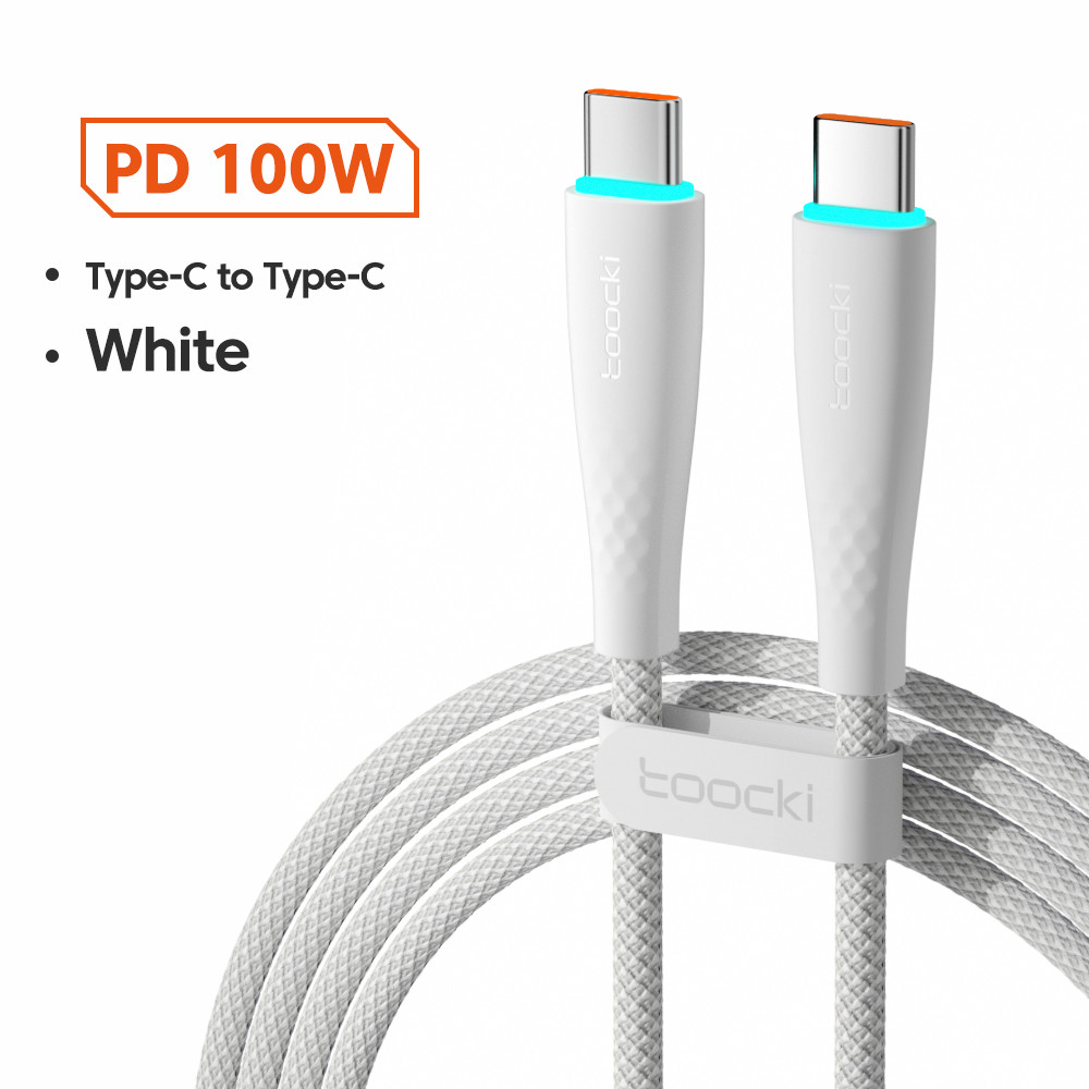 Кабель зарядный Toocki USB Type-C to USB Type-C PD Fast Charging Data Cable White 2 м (TXCTT1-BMHA02)