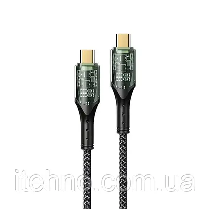 Кабель TYPE-C to Type-C WUW X187 120W 1m (Чорний), фото 3
