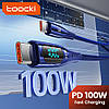 Кабель зарядний Toocki USB Type-C to USB Type-C PD Fast Charging Data Cable з дисплеєм Blue 2 м (TXCTT1-XYA03), фото 4