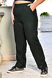 2263-1 Спортивні штани жіночі прямі льон батал (4 од: 52,54,56,58), фото 7