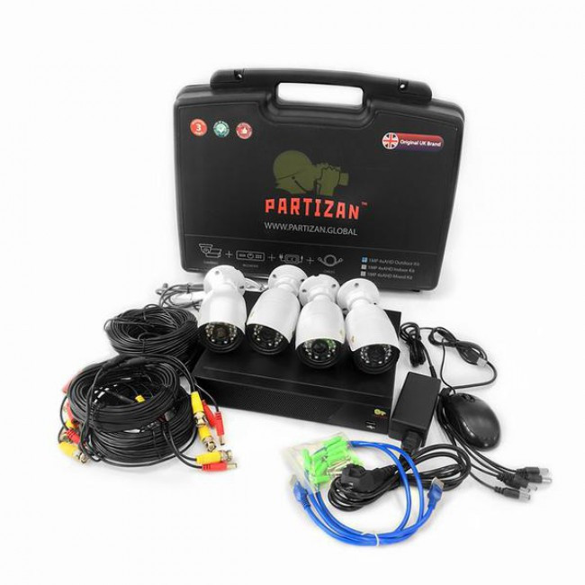 Комплект відео спостереження Partizan Outdoor Kit 1MP 4xAHD