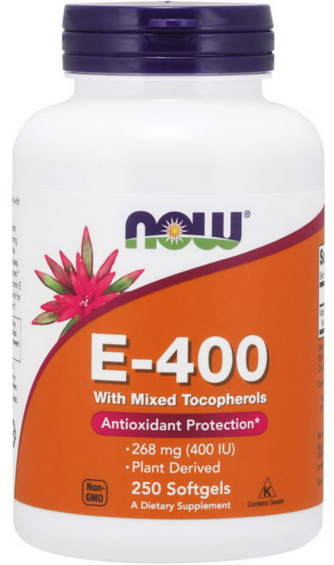 Вітамін Е NOW E-400 with mixed Tocopheryl 250 гел. капс