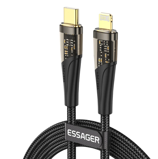 Кабель зарядный Essager Type-C Lightning 27 Вт Fast Charging Data Cable 1 м Black (EXCTL-HPA01)