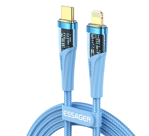 Кабель зарядний Essager Type-C Lightning 27 Вт Fast Charging Data Cable 1 м Blue (EXCTL-HPA03)