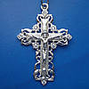 Срібний хрест з розп'яттям і фіанітами, 8 грамів, фото 7