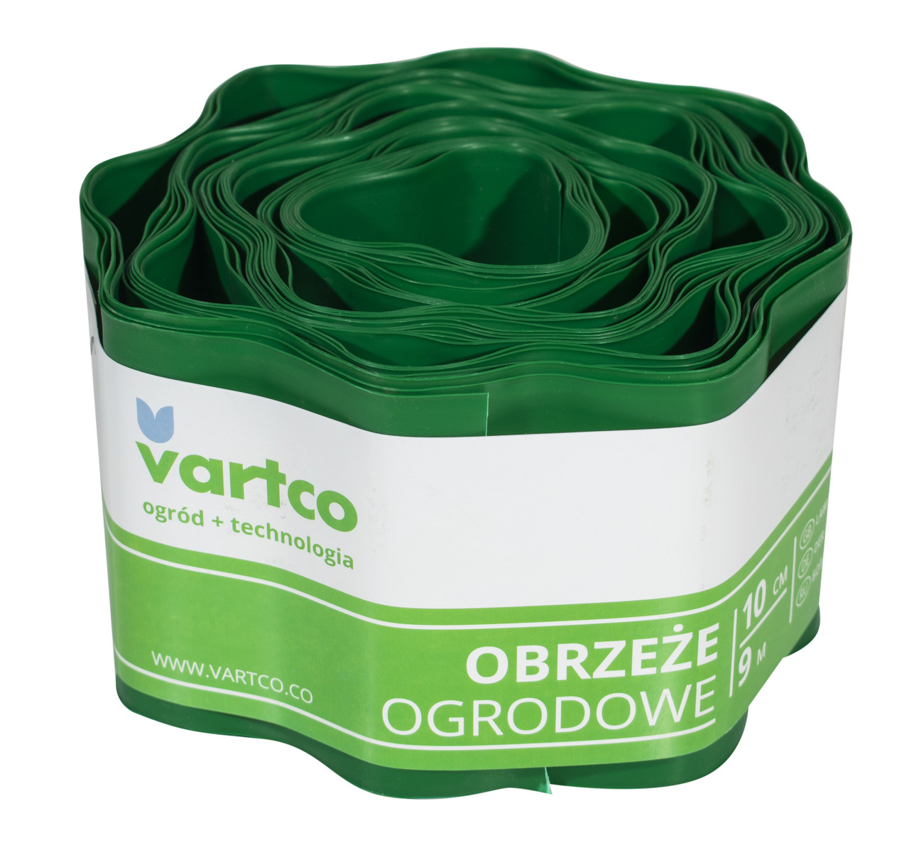 Бордюрна стрічка 10 см 9 метрів зелена VARTCO (Польща), фото 1