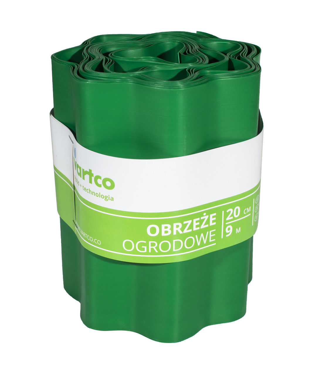 Бордюрна стрічка 20 см 9 метрів VARTCO зелена (Польща) пластикова, фото 1