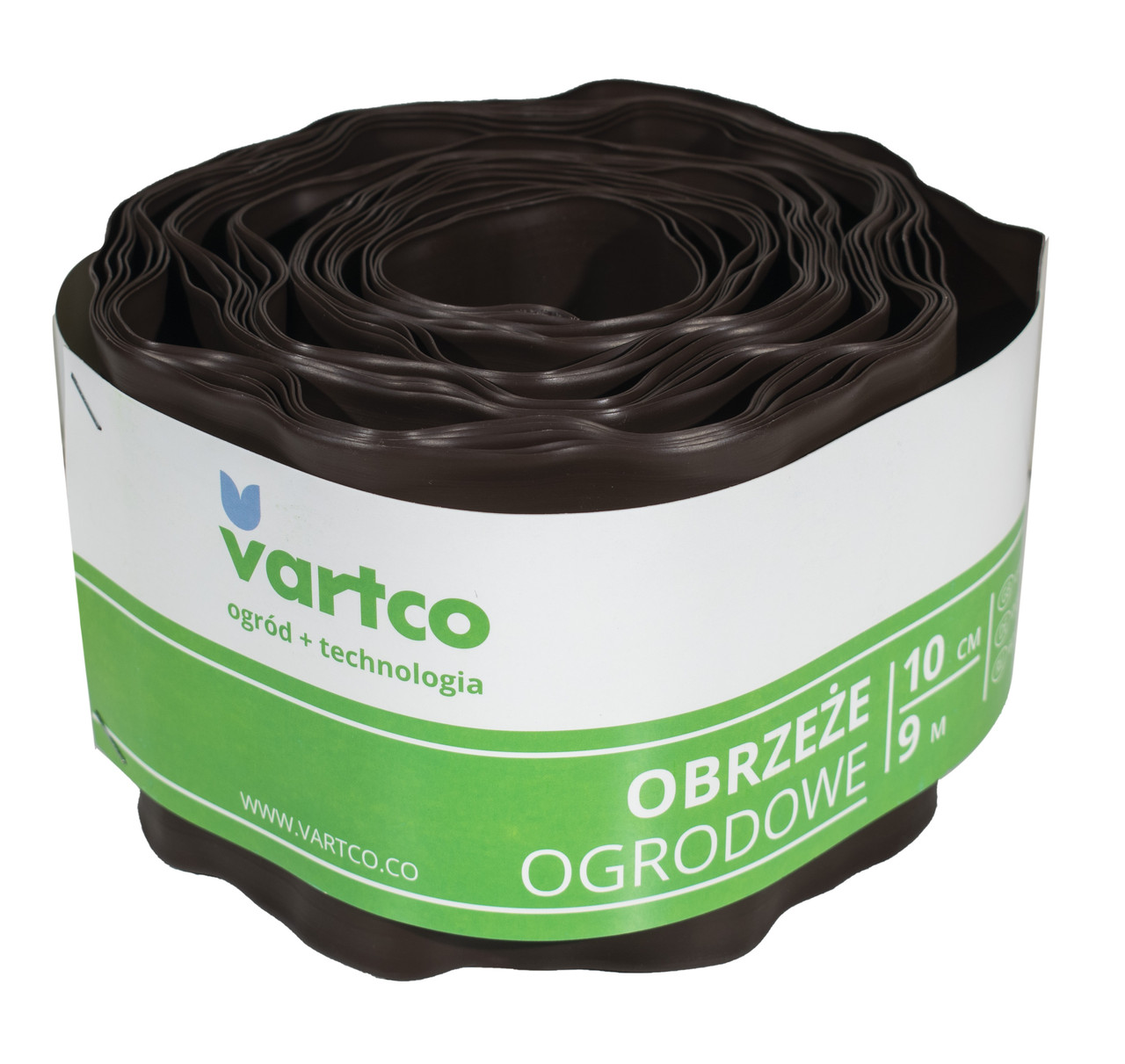 Бордюрна стрічка 10 см 9 метрів коричнева VARTCO (Польща), фото 1
