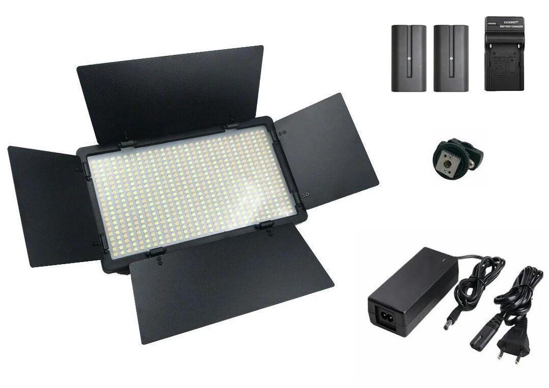 LED прожектор Pro LED U800 + штатив 210 см, мережевий адаптер +2 акумулятори + зарядний пристрій