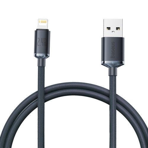 Кабель зарядний Lightning Baseus Crystal Shine USB — Lightning для швидкого заряджання 2 m Grey (CAJY001001)