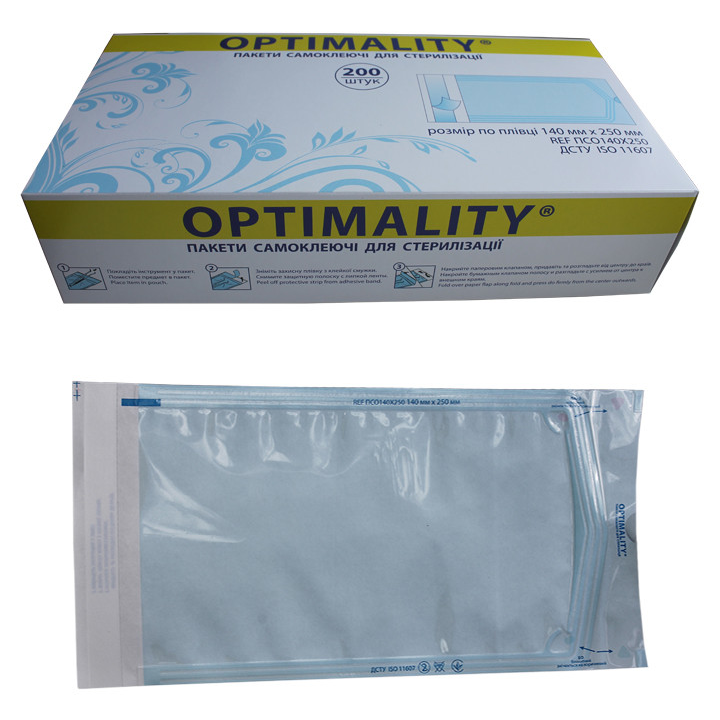 Пакети для стерилізацї (самоклеючі) Optimality 70*230 мм