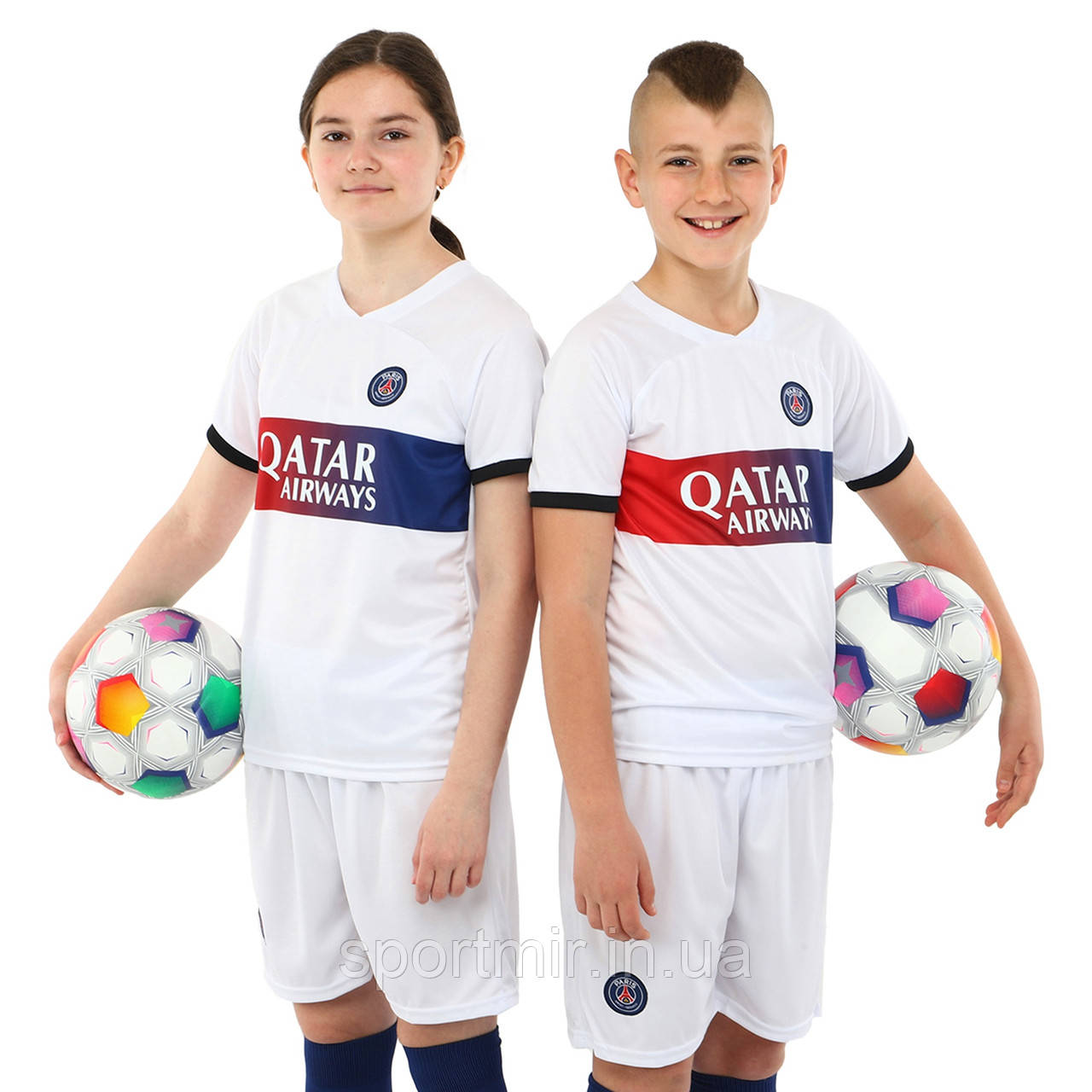 Форма футбольна дитяча із символікою футбольного клубу PSG 2024 SP-Planeta CO-6329 6-14 років білий, фото 1