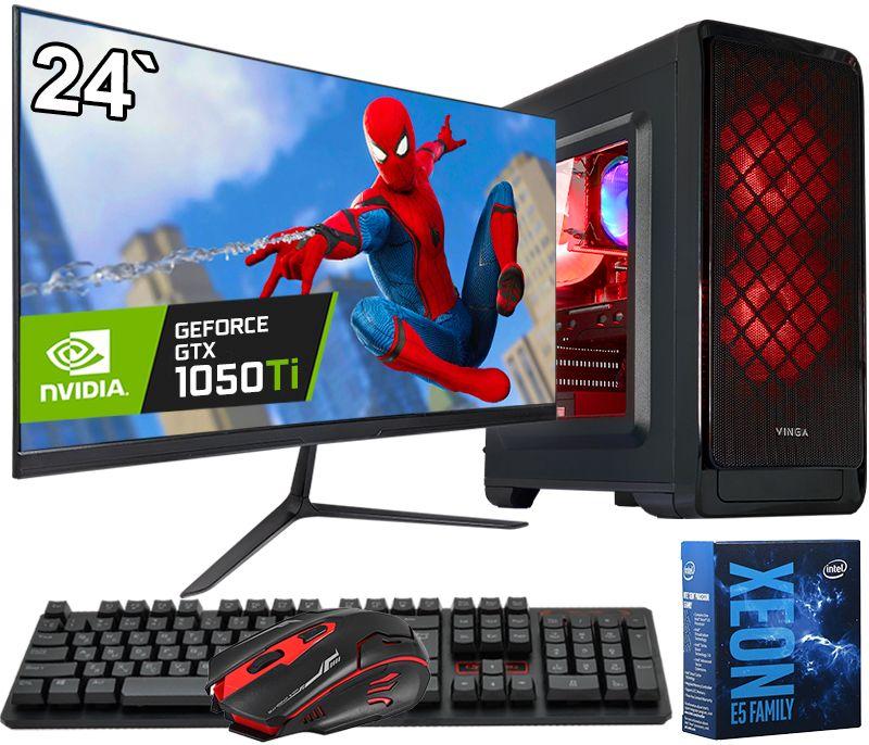 Акція! Ігровий комп'ютер + Монітор 24" КРУЧІШИЙ ніж Intel i7 8 ЯДЕР + GTX 1050TI + SSD M.2 + Клавіатура + Мишка (ZEVS PC12440U), фото 1