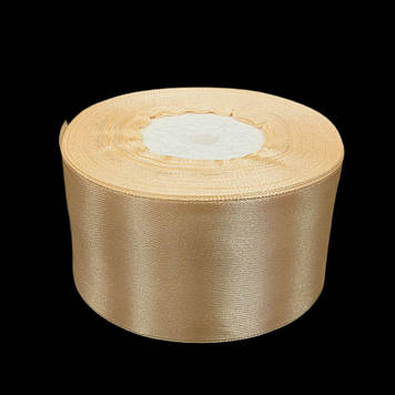 Стрічка атласна 50 мм, шампань, 30 м