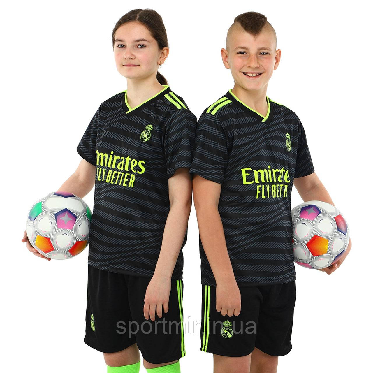 Форма футбольна дитяча із символікою футбольного клубу REAL MADRID гостьова 2024 SP-Planeta CO-6249 6-14 років, фото 1