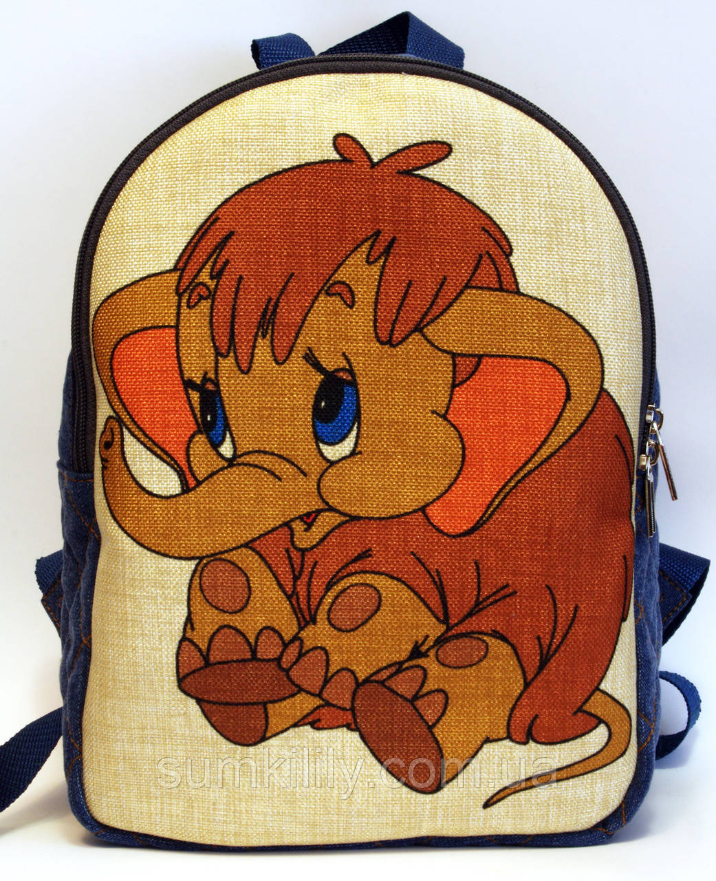 Дитячий джинсовий рюкзак Мамонтеня, фото 1