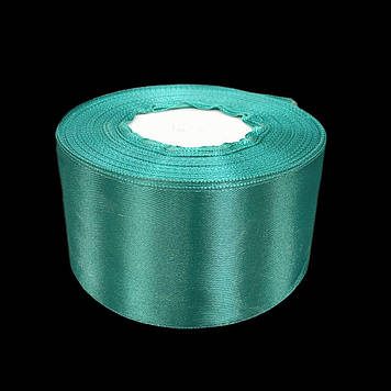 Стрічка атласна 50 мм, темна лазурна, 30 м