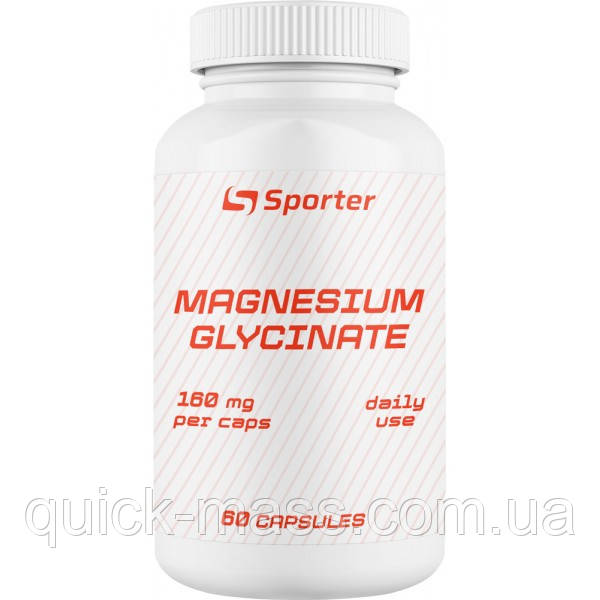 Магній гліцинат для нервової системи Sporter Magnesium Glycinate - 60 капс, фото 1