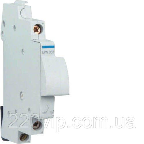 Додатковий контакт 24-230 В Hager EPN053 для імпульсного реле для керування довгим сигналом, Хагер, фото 1