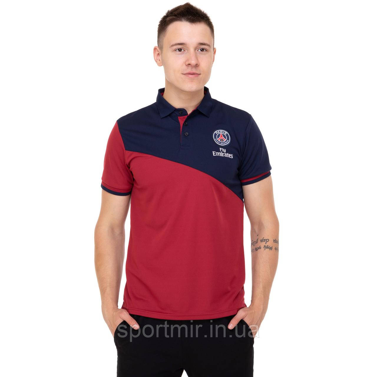 Футболка поло PARIS SP-Sport CO-0771 розмір S-2XL бордовий-синій, фото 1
