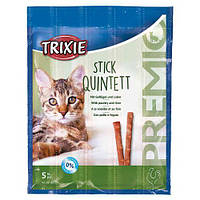 Ласощі Trixie Premio Quadro-Sticks 1 паличка для котів домашня птиця та печінка 5шт/уп