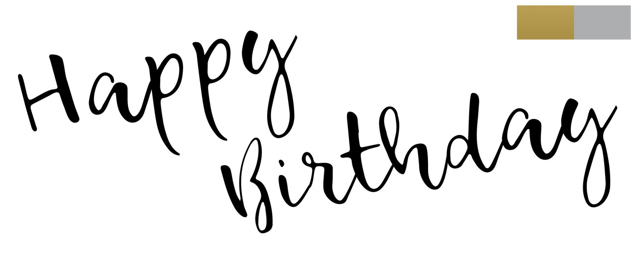 Наклейка Happy Birthday (1) 18" (25х10см.) металік