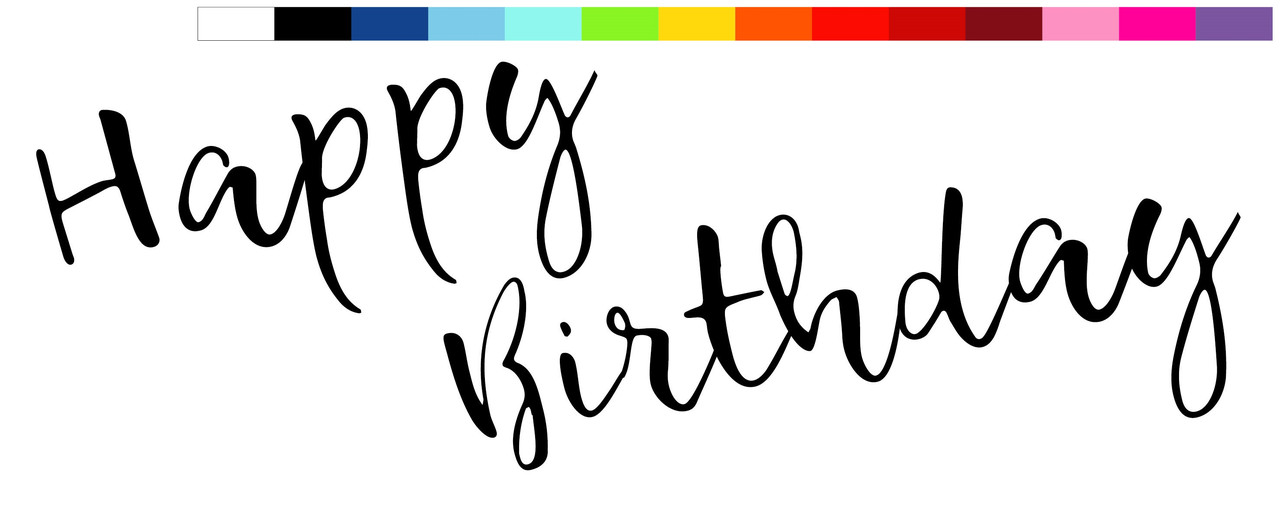 Наклейка Happy Birthday (1)18" (25х10см.) матова