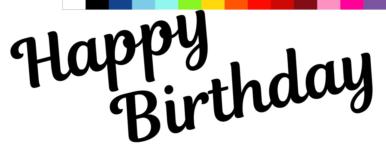 Наклейка Happy Birthday (2) 18" (25х10см.) матова