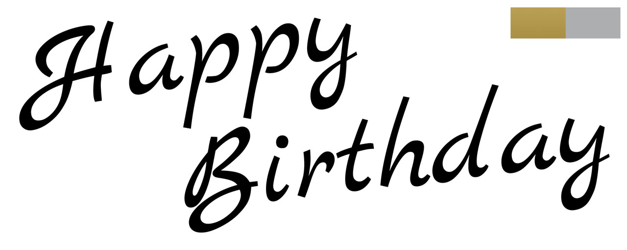 Наклейка Happy Birthday (3) 18" (25х10см.) металік