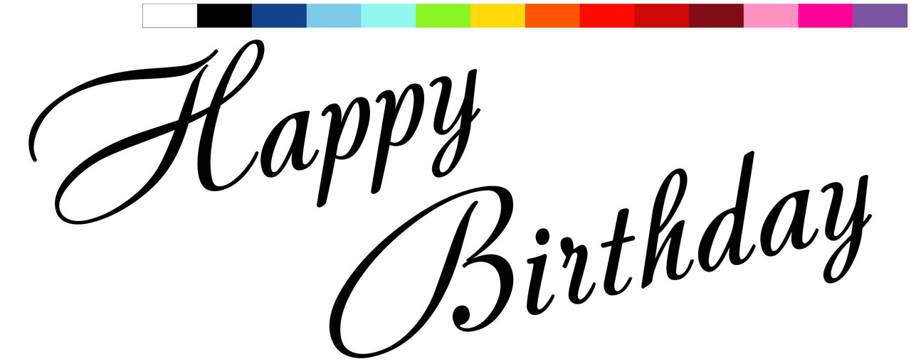 Наклейка Happy Birthday (4) 18" (25х10см.) матова