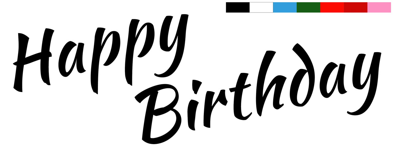 Наклейка Happy Birthday (5) 18" (25х10см.) пастель