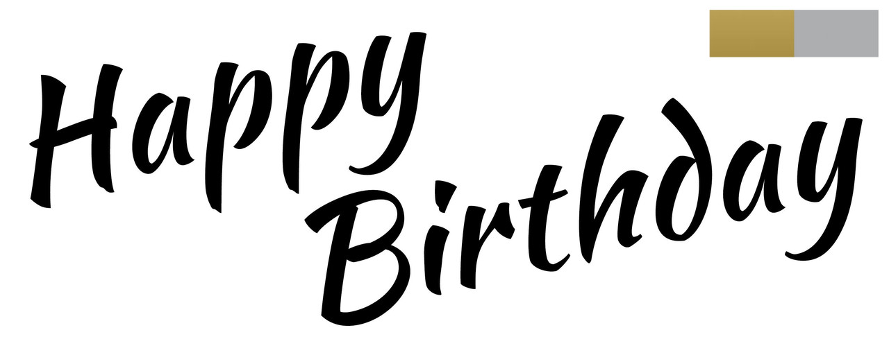 Наклейка Happy Birthday (5) 18" (25х10см.) металік