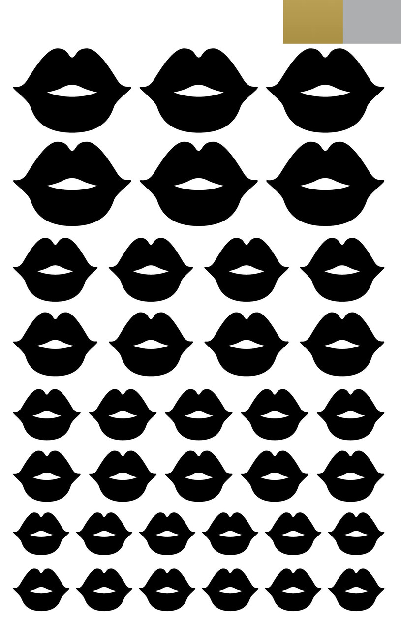 Наклейки "Губи" 1 (21х14см.) металік