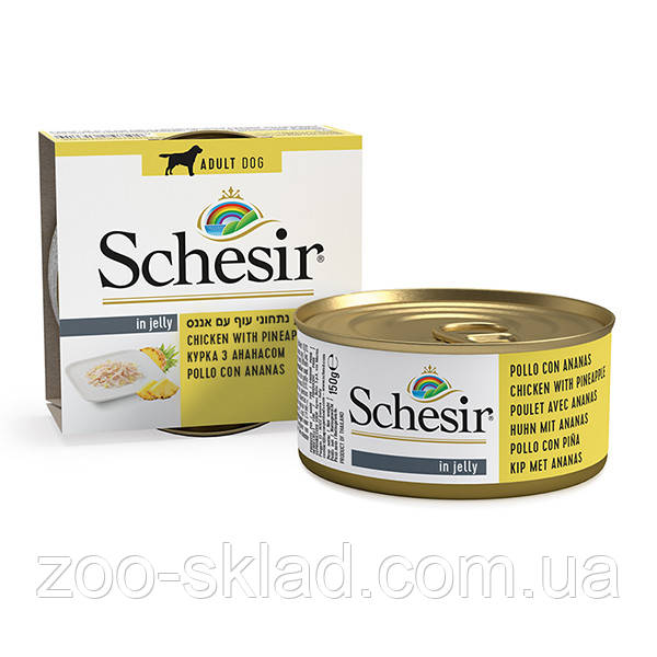 Schesir DOG Can Chicken Pineapple для собак курка з ананасом 150г 613714