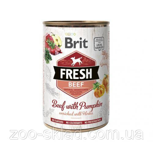 Brit Fresh Beef & Pumpkin консерва для собак, з яловичиною та гарбузом 400г