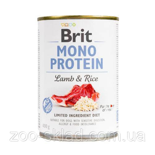 Brit Mono Protein Lamb & Rice консерва для собак, з ягнятиною та рисом 400г