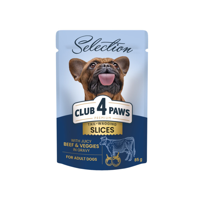 Клуб 4 Лапи DOG Pouch Selection Beef & Veggies для собак малих порід з яловичиною та овочами в соусі 85г