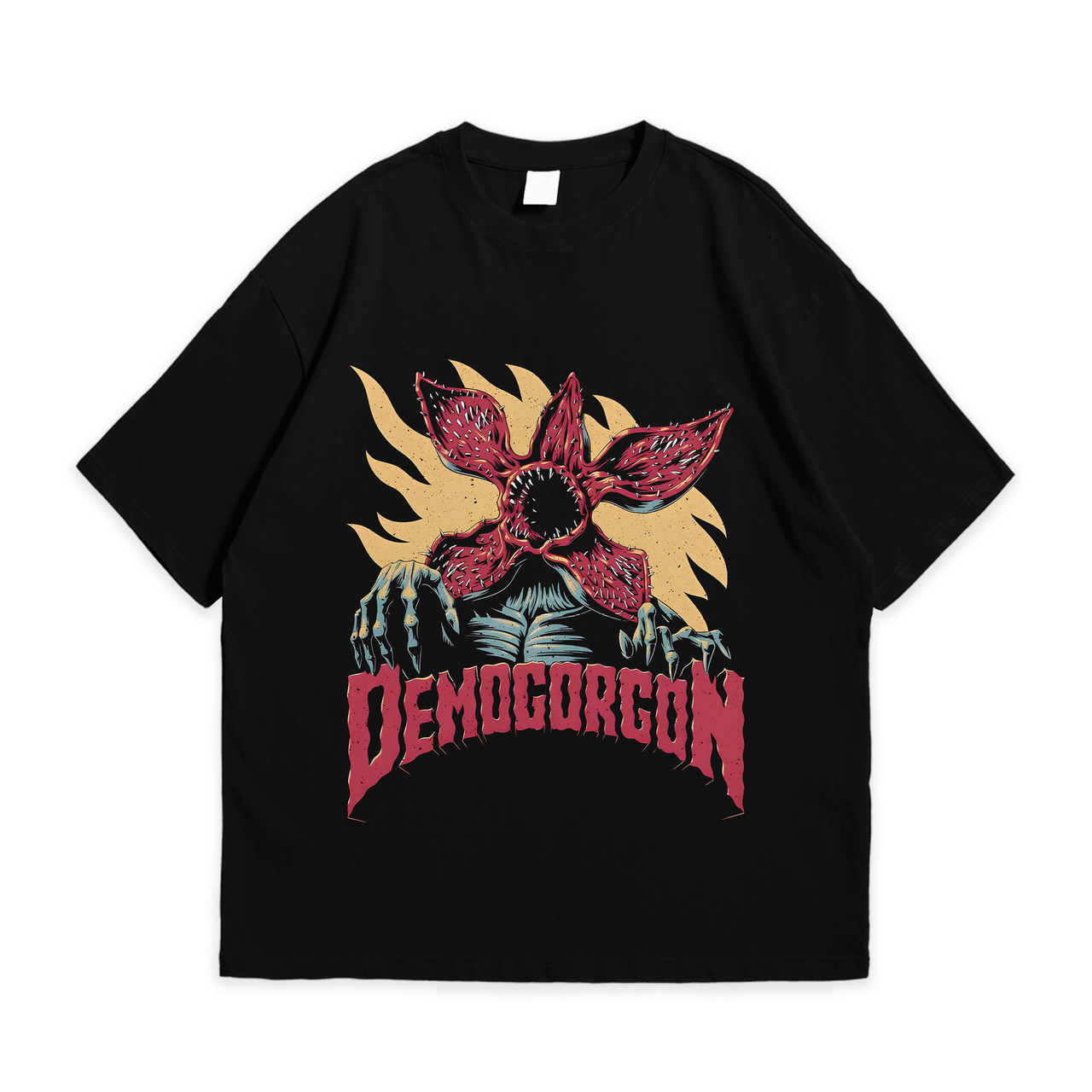 Футболка з принтом Stranger Things Demogorgon S Чорний