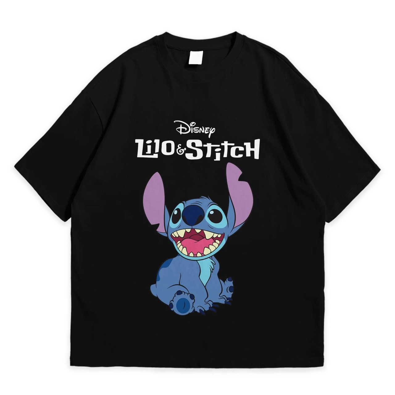 Футболка з принтом Ліло та Стіч L Чорний