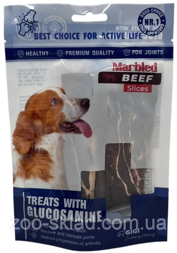 Gigi Vet Marbled Beef Slices ласощі для суглобів собак слайси мармурової яловичини 85г