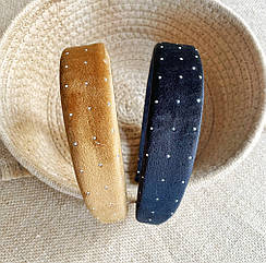 Обручи для волосся пластик/текстиль 6 шт/уп ЧОРНІ ТА КОРИЧНЕВІ