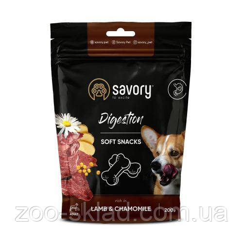 Ласощі Savory DOG Soft Snack Lamb & Chamomile для собак, з ягням та ромашкою 200г