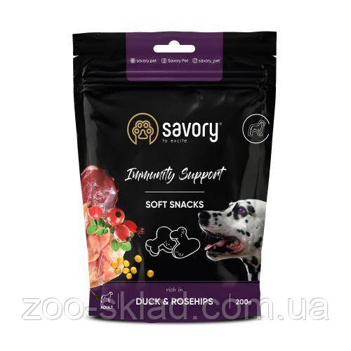 Ласощі Savory DOG Soft Snack Duck & Rosehips для собак з качкою та шипшиною 200г